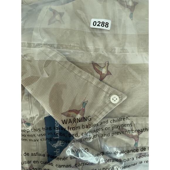 Ralph Lauren Shirt Mens L Corduroy Mallard Duck Print Preppy Outdoors Hunting - Picture 9 of 9